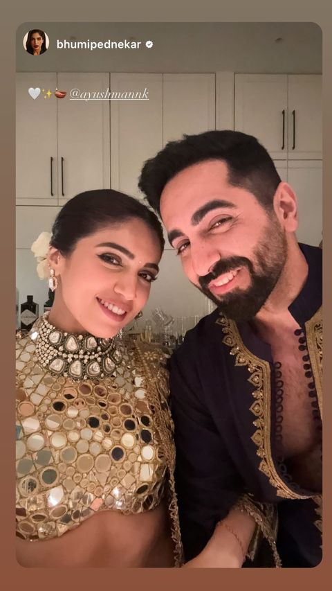 Bhumi Pednekar poses with Ayushmann