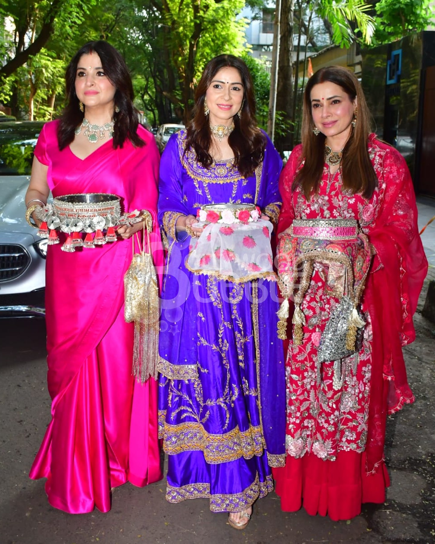 Neelam, Bhavana Panday and Maheep Kapoor at Anil & Sunita Kapoor’s house for Karwa Chauth 2024