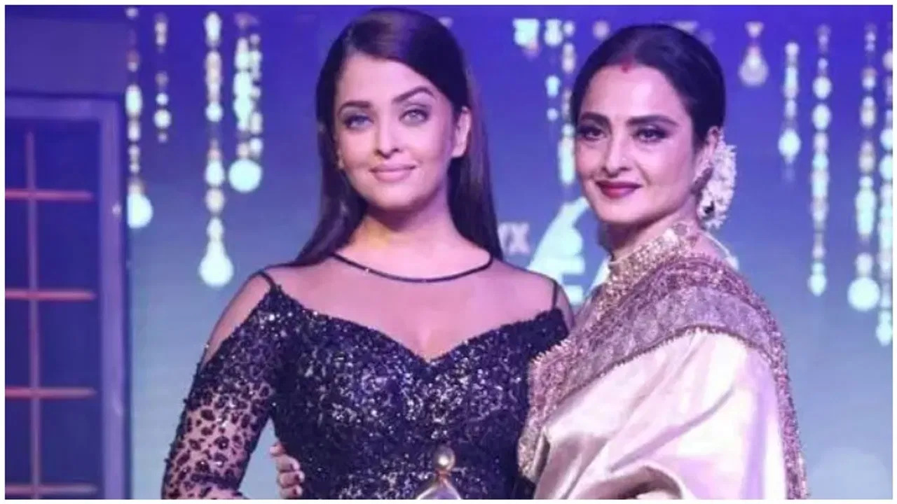 Rekha with Aishwarya Rai Bachchan