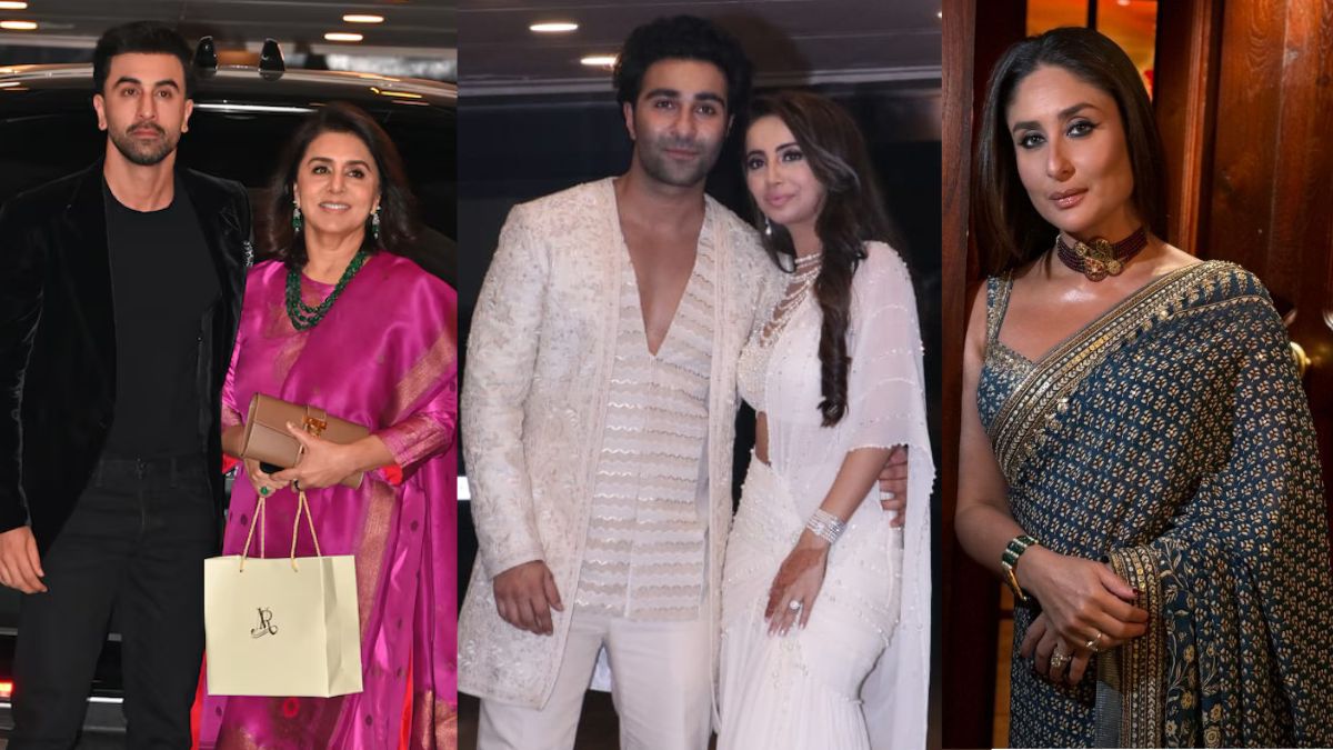 aadar jain, alekha advani, roka ceremony, kareena kapoor, karisma kapoor, ranbir kappor, randhir kapoor, neetu kapoor, roka ceremony, akelha aadar,