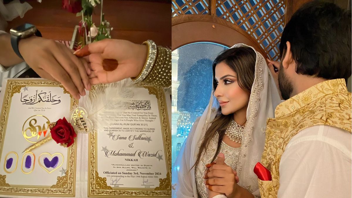 bigg boss ott 3 fame sana sultan khan, sana sultan khan gets married to Mohammad Wazid, Sana Sultan nikah ceremony in madinah