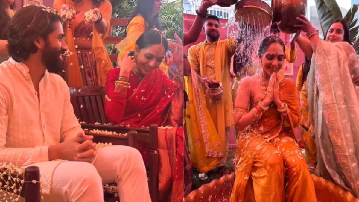 naga chaitanya, sobhita dhulipala, haldi ceremony, naga, sobhta, naga and sobhita, viral pictures, sobhita naga wedding celebrations,