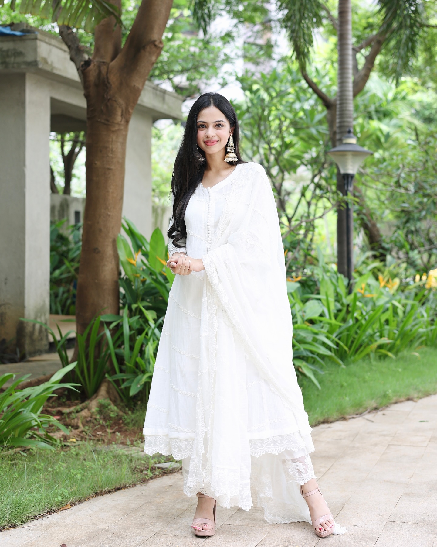 Nitanshi Goel looking enchanting in a white suit