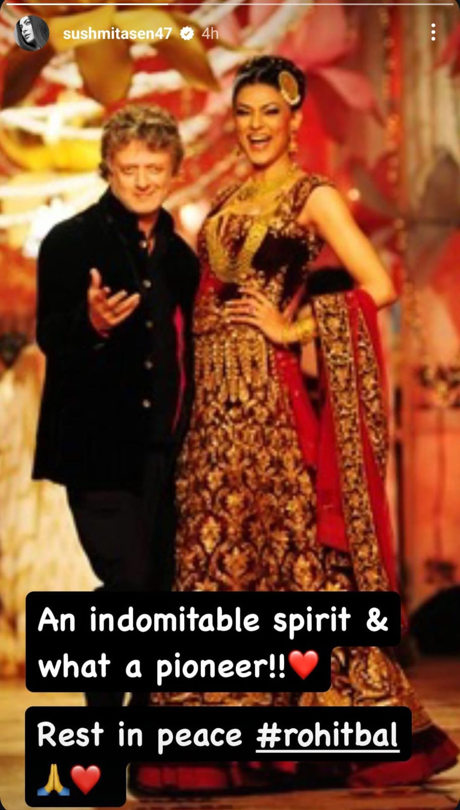 Sushmita Sen remembers Rohit Bal